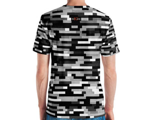 "Dramatic Dichromatic Legos" Another Fun version of the famous "Lego Wailing Wall" in Black and White, Men's T-shirt