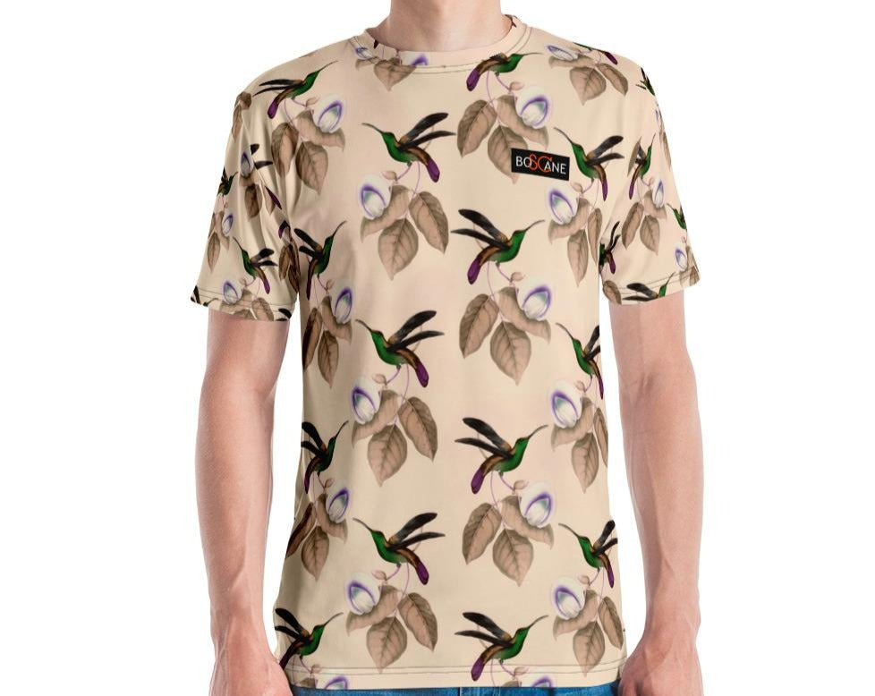 "The esquisite Flower & the restless Horny Hummingbird".  In 5 COLOR VARIANTS. Men's T-shirt