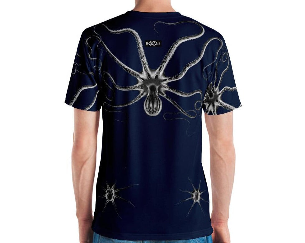 Dark Zinc Grey Octopus, 4 COLOR VARIANTS. Men's T-shirt.