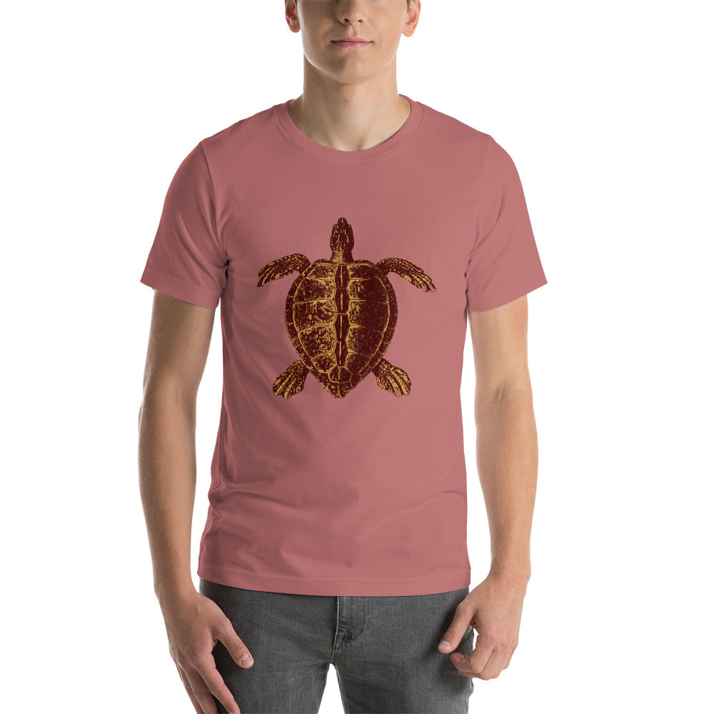 Marine Creaturz collection, Gold Turtle on Short-Sleeve Unisex T-Shirt