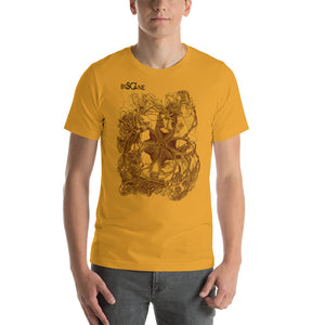 Basket star with tangled legs, in deep gold color. Short-Sleeve Unisex T-Shirt