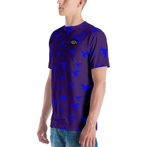 Funky Dino in Pixel art, Royal Blue T-rex. In Indigo. Men's T-shirt