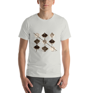 Tic-Tac-Toe Mantas, in sepia. Short-Sleeve Unisex T-Shirt