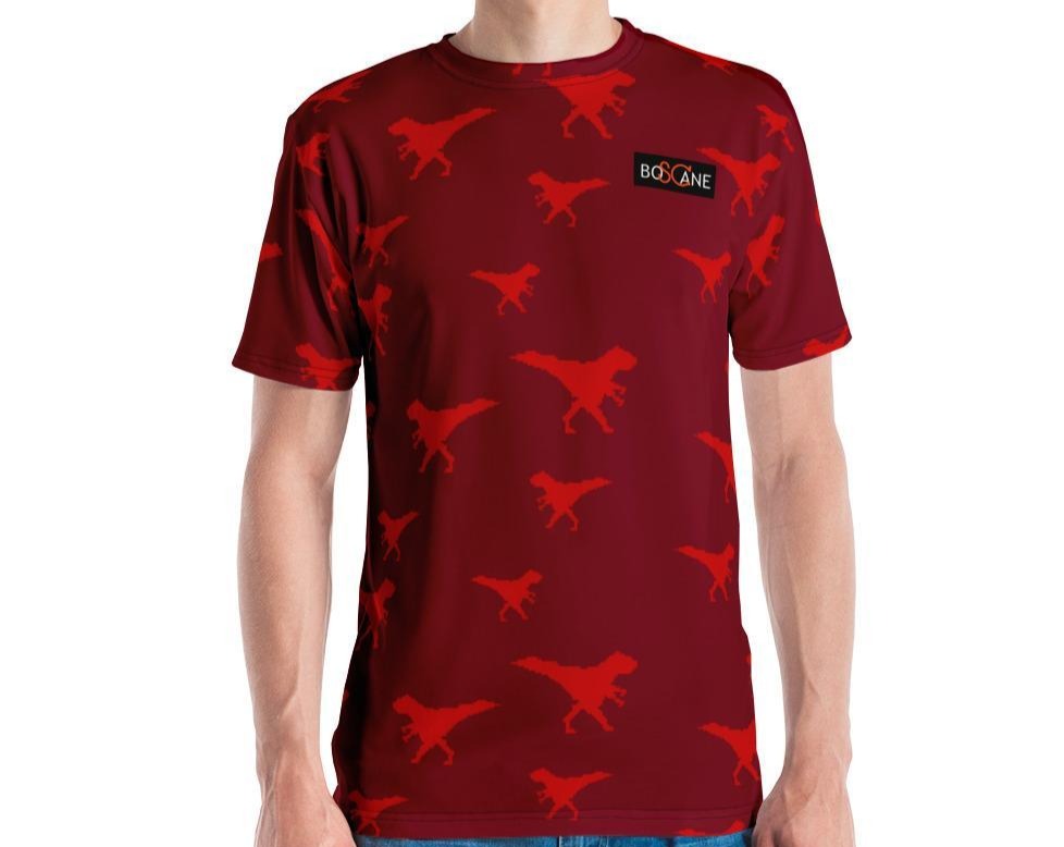 Funky Dino in Pixel art, Red T-rex. 4 COLOR VARIANTS. Men's T-shirt