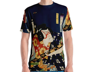 [Different prints on both sides] Portraits from the collection of portraits by Toyohara Kunichika,  Men's T-shirt