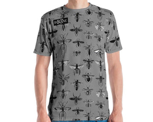 "Insect Vibrations" in aluminium grey. 5 COLOR VARIANTS. Men's T-shirt
