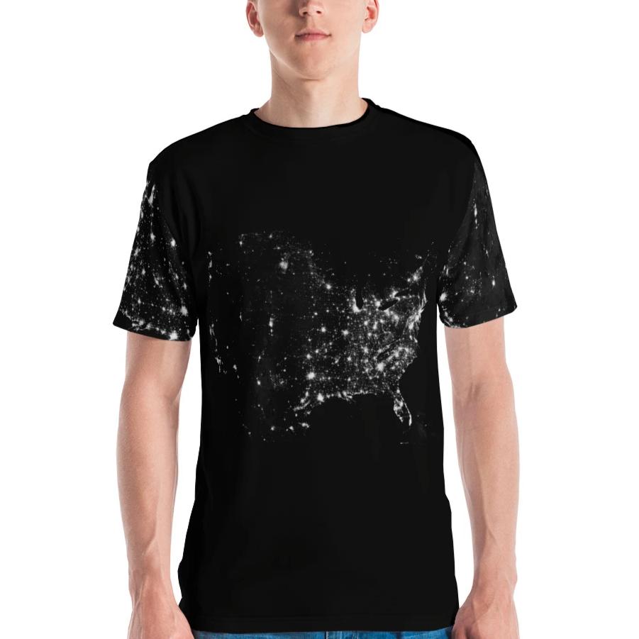 United states at night, by NASA. Men's T-shirt