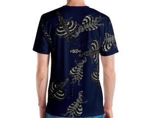 "Dracos R Fly!" in "solid grey" (design color) . Navy. Men's T-shirt