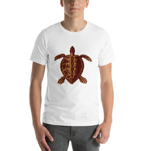 Marine Creaturz collection, Gold Turtle on Short-Sleeve Unisex T-Shirt