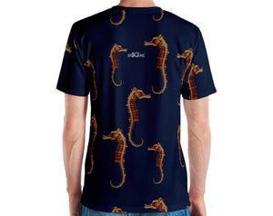 Seahorse skeleton. "Marine's Creaturz" collection. In 2 COLOR VARIANTS. Men's T-shirt