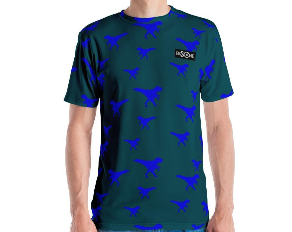 Funky Dino in Pixel art, Royal Blue T-rex. 5 COLOR VARIANTS. Men's T-shirt